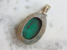Load image into Gallery viewer, Womens Vintage Estate Sterling Silver Malachite Pendant 20.8g E4933