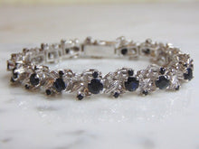 Load image into Gallery viewer, Womens Vintage Estate Sterling Silver Sapphire Bracelet 23g E4950