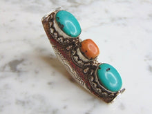 Load image into Gallery viewer, Womens Vintage Estate Sterling Silver Turquoise Stones Ring 43.6g E4959