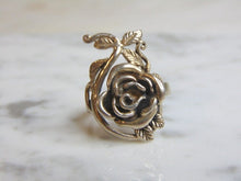Load image into Gallery viewer, Womens Vintage Estate Sterling Silver Rose Ring 7.8g E4961