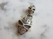 Load image into Gallery viewer, Womens Vintage Estate Sterling Silver Skull Pendant 11.5g E4962