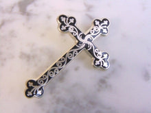 Load image into Gallery viewer, Womens Vintage Estate .925 Sterling Silver Cross Brooch 9.3g E4443