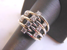Load image into Gallery viewer, Womens Vintage Estate Sterling Silver CZ Stones Ring 11.2g E4473