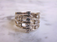 Load image into Gallery viewer, Womens Vintage Estate Sterling Silver CZ Stones Ring 11.2g E4473