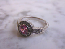 Load image into Gallery viewer, Womens Vintage Estate Sterling Silver Rose Quartz Ring 4.7g E4478