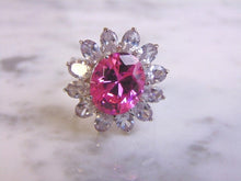 Load image into Gallery viewer, Womens Vintage Estate Sterling Silver Rose Quartz Flower Ring 7.1g E4486