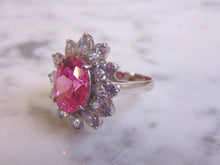 Load image into Gallery viewer, Womens Vintage Estate Sterling Silver Rose Quartz Flower Ring 7.1g E4486