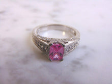 Load image into Gallery viewer, Womens Vintage Estate Sterling Silver Rose Quartz Ring 4.7g E4497