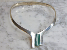 Load image into Gallery viewer, Womens Vintage Estate Sterling Silver Necklace w/ Malachite 92.5g E5021