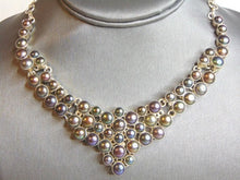 Load image into Gallery viewer, Womens Vintage Estate Sterling Silver Necklace w/ Faux Pearls 75.8g E5035