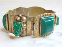 Load image into Gallery viewer, Womens Vintage Estate Sterling Silver Aventurine Stone Bracelet 68.8g E5036