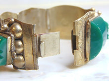 Load image into Gallery viewer, Womens Vintage Estate Sterling Silver Aventurine Stone Bracelet 68.8g E5036