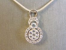 Load image into Gallery viewer, Womens Vintage Estate Sterling Silver CZ Stones Pendant W/ Necklace 5.6g E4519