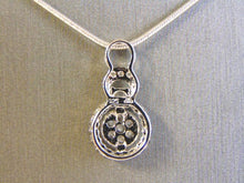 Load image into Gallery viewer, Womens Vintage Estate Sterling Silver CZ Stones Pendant W/ Necklace 5.6g E4519