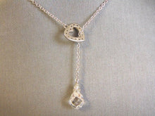 Load image into Gallery viewer, Womens Vintage Estate Sterling Silver Heart &amp; Stone Pendant w/ Necklace 5.1g E4533
