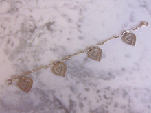 Load image into Gallery viewer, Womens Vintage Estate Sterling Silver Heart Charm Bracelet 10.8g E4572