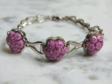 Load image into Gallery viewer, Womens Vintage Estate Sterling Silver Flower Millefiori Bracelet 12.5g E4586