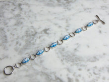 Load image into Gallery viewer, Womens Vintage Estate Sterling Silver Flower Millefiori Bracelet 18.7g E4592