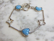 Load image into Gallery viewer, Womens Vintage Estate Sterling Silver Millefiori Bracelet 14.6g E4597