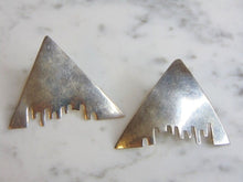 Load image into Gallery viewer, Womens Vintage Estate Sterling Silver Modernist Earrings 12.6g E5075