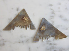 Load image into Gallery viewer, Womens Vintage Estate Sterling Silver Modernist Earrings 12.6g E5075