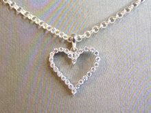 Load image into Gallery viewer, Womens Vintage Sterling Silver Heart CZ Stone Pendant W/ Necklace 6.6g E5078