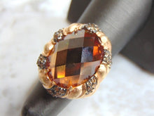 Load image into Gallery viewer, Womens Vintage Estate Sterling Silver Citrine Stone Ring 16.2g E4637
