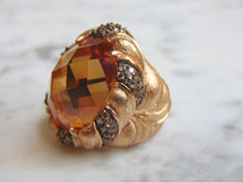Load image into Gallery viewer, Womens Vintage Estate Sterling Silver Citrine Stone Ring 16.2g E4637