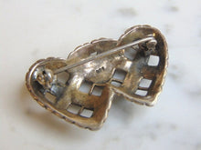 Load image into Gallery viewer, Womens Vintage Estate Sterling Silver Hearts Brooch 11.1g E5108