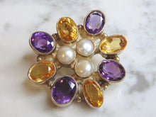 Load image into Gallery viewer, Womens Vintage Estate Sterling Silver Multi Stone Pendant 33.3g E5119