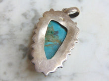 Load image into Gallery viewer, Womens Vintage Estate Sterling Silver Turquoise Stone Pendant 22.7g E4668