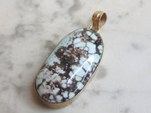 Load image into Gallery viewer, Womens Vintage Estate Sterling Silver Chrysocolla Stone Pendant 13.7g E4697