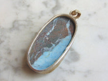Load image into Gallery viewer, Womens Vintage Estate Sterling Silver Chrysocolla Stone Pendant 13.7g E4697