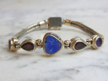 Load image into Gallery viewer, Womens Vintage Estate Sterling Silver Multi Stone Bracelet 25.4g E4709
