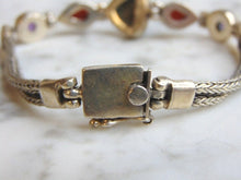 Load image into Gallery viewer, Womens Vintage Estate Sterling Silver Multi Stone Bracelet 25.4g E4709