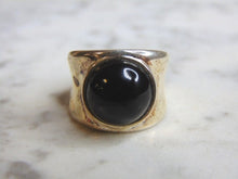 Load image into Gallery viewer, Womens Vintage Estate Sterling Silver Onyx Stone Ring 9.4g E4719
