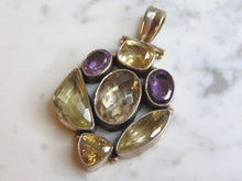 Load image into Gallery viewer, Womens Vintage Estate Sterling Silver Multi Stone Pendant 37.1g E5139