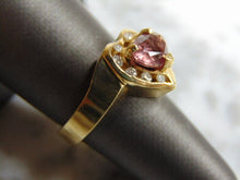 Load image into Gallery viewer, Womens Vintage Estate 14K Yellow Gold Ruby Diamond Heart Ring 6.6g #E3000