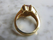 Load image into Gallery viewer, Womens Vintage Estate 14K Yellow Gold Ruby Diamond Heart Ring 6.6g #E3000