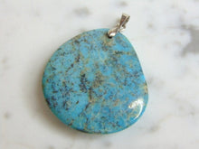 Load image into Gallery viewer, Womens Vintage Estate Sterling Silver Turquoise Stone Pendant 12.0g E5171