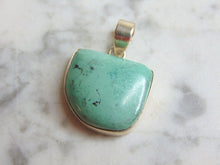 Load image into Gallery viewer, Womens Vintage Estate Sterling Silver Variscite Stone Pendant 8.7g E4771