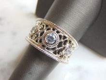 Load image into Gallery viewer, Womens Vintage Estate Sterling Silver CZ Stones Ring 5.6g E4849