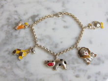 Load image into Gallery viewer, Womens Vintage Estate Sterling Silver Animals Charm Bracelet 21.3g E4861