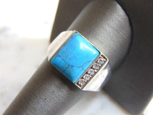 Load image into Gallery viewer, Womens Vintage Estate Sterling Silver Turquoise Stone Ring 5.7g E4889