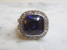 Load image into Gallery viewer, Womens Vintage Estate Sterling Silver Amethyst Stone Ring 14.9g E4891