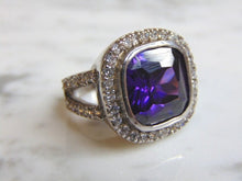 Load image into Gallery viewer, Womens Vintage Estate Sterling Silver Amethyst Stone Ring 14.9g E4891