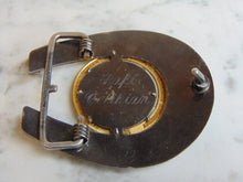 Load image into Gallery viewer, Vintage Estate Lucky Horseshoe Free Masons Sterling Silver &amp; 10k Diamond Belt Buckle