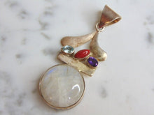Load image into Gallery viewer, Womens Vintage Estate Sterling Silver Multi Stone Pendant 15g E4936