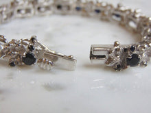 Load image into Gallery viewer, Womens Vintage Estate Sterling Silver Sapphire Bracelet 23g E4950