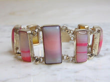 Load image into Gallery viewer, Womens Vintage Estate Sterling Silver Agate Bracelet 49.2g E4972